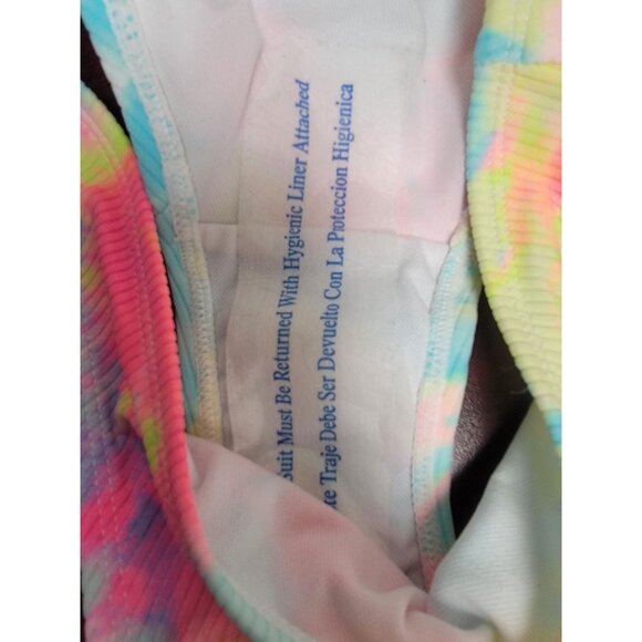 Tie-Dye Ribbed Bikini Bottoms Womens Size S Vibrant Pastel Colors Swimwear Soft - Picture 7 of 9